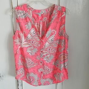 Pink Paisley American Eagle dress blouse tank top